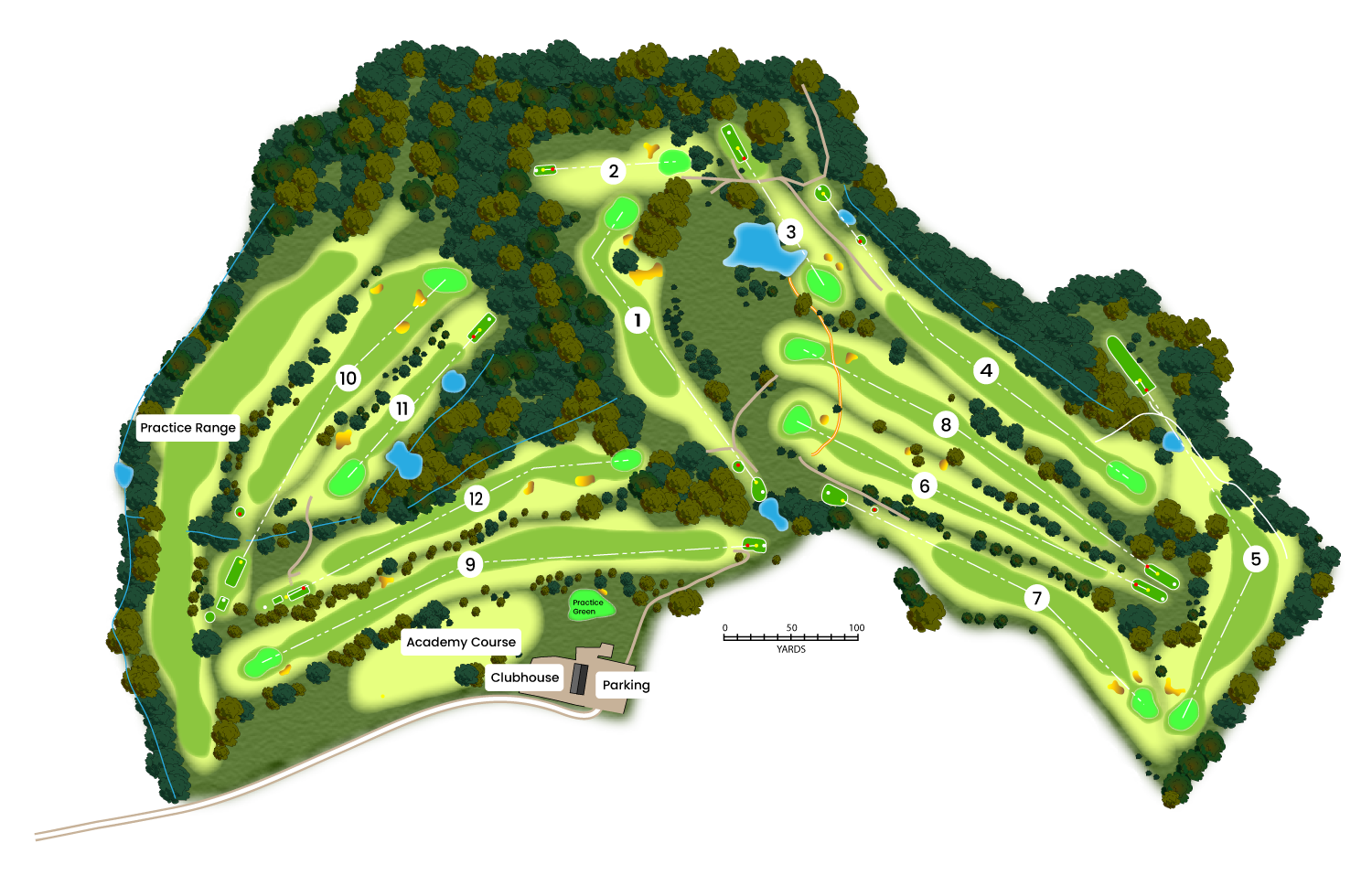Chiddingfold Golf 12 Hole Course Map